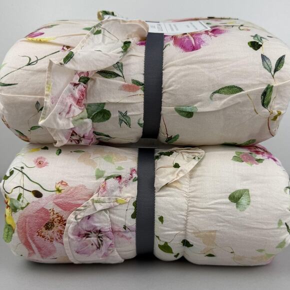 Monique Lhuillier Pottery Barn Teen Jolie Quilted Sham Standard Set of 2 Floral - Picture 5 of 5